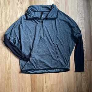 Gray Athleisure 1/4 Zip Pullover